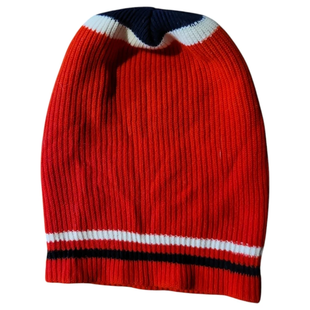 Vtg 60's Wigwam Mills Balaclava Red White Black Knit Full Face Ski Mask